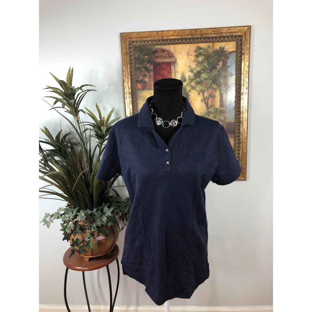 Superior Polo Shirt Womens Medium Navy Short Sleeve Golf Performance Streetstyle